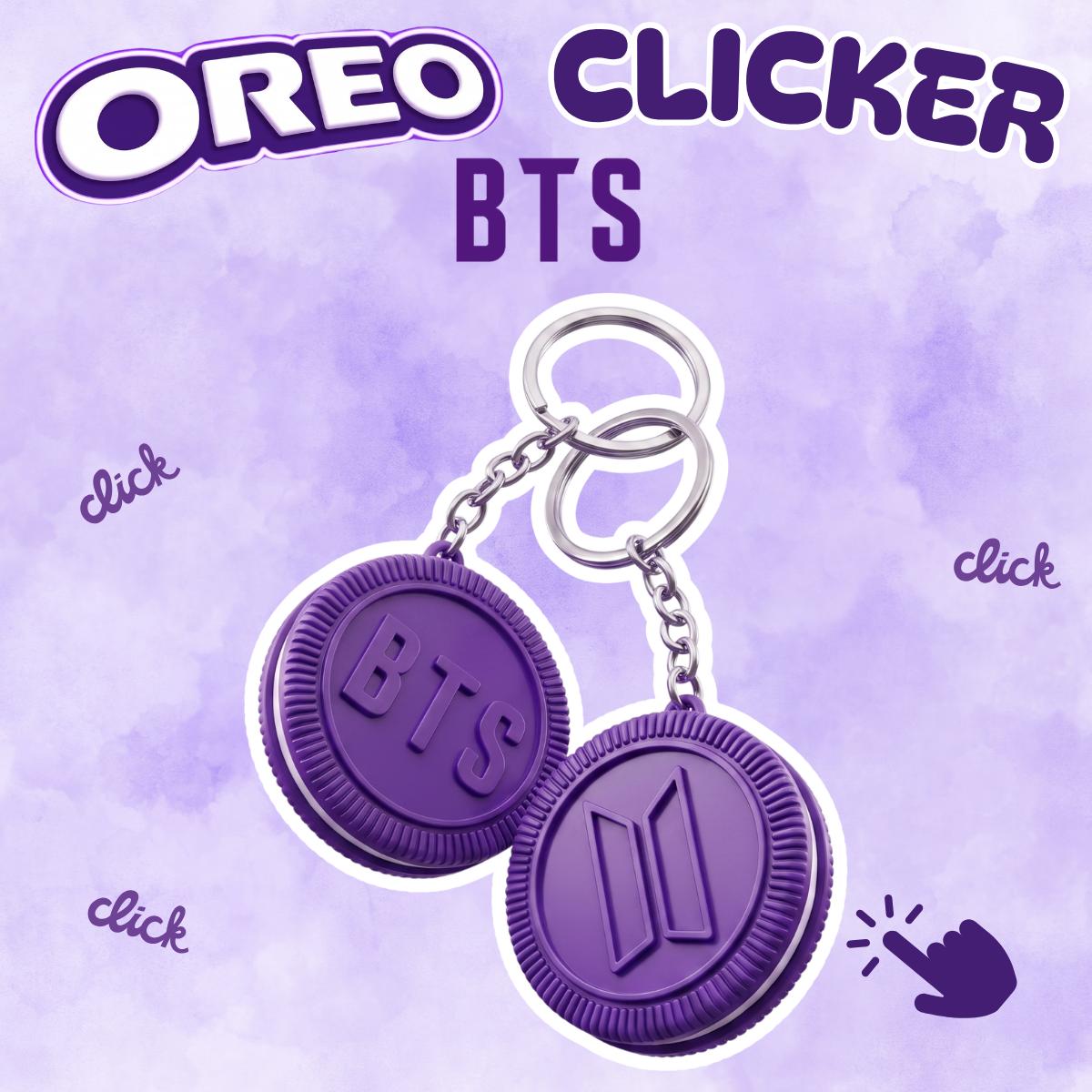 Llavero Clicker BTS Forma de Galleta Oreo - Juguete Sensorial Antiestrés Fidget Toy ARMY