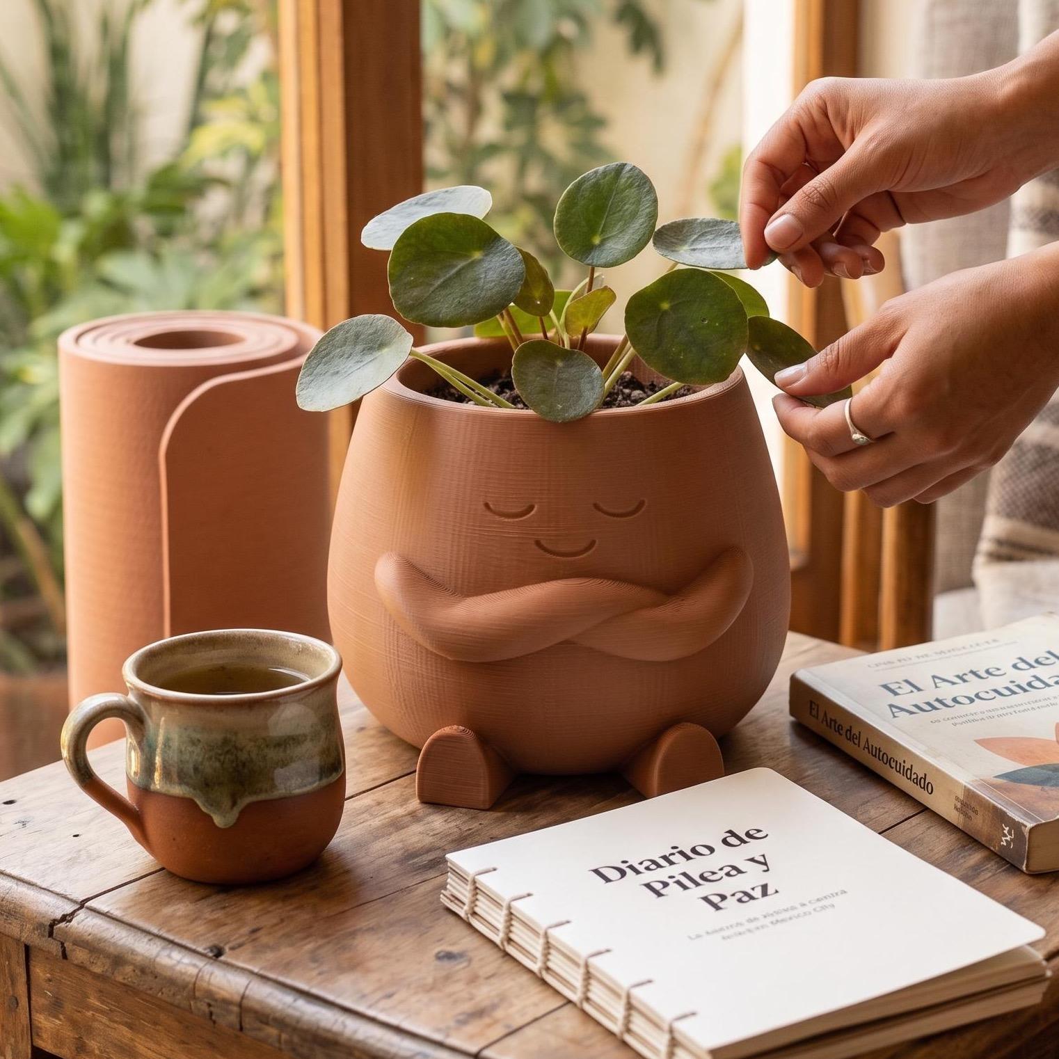 Maceta Decorativa Brazos Cruzados Girly Para Plantas, Suculentas o Cactus