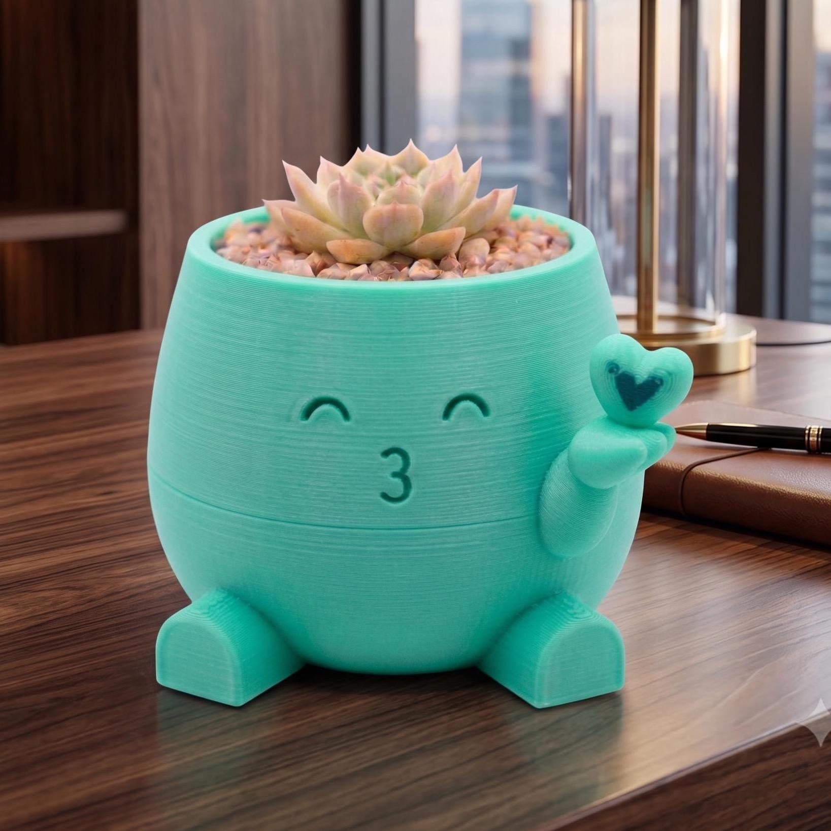 Maceta Decorativa Kiss Girly Para Plantas, Suculentas o Cactus