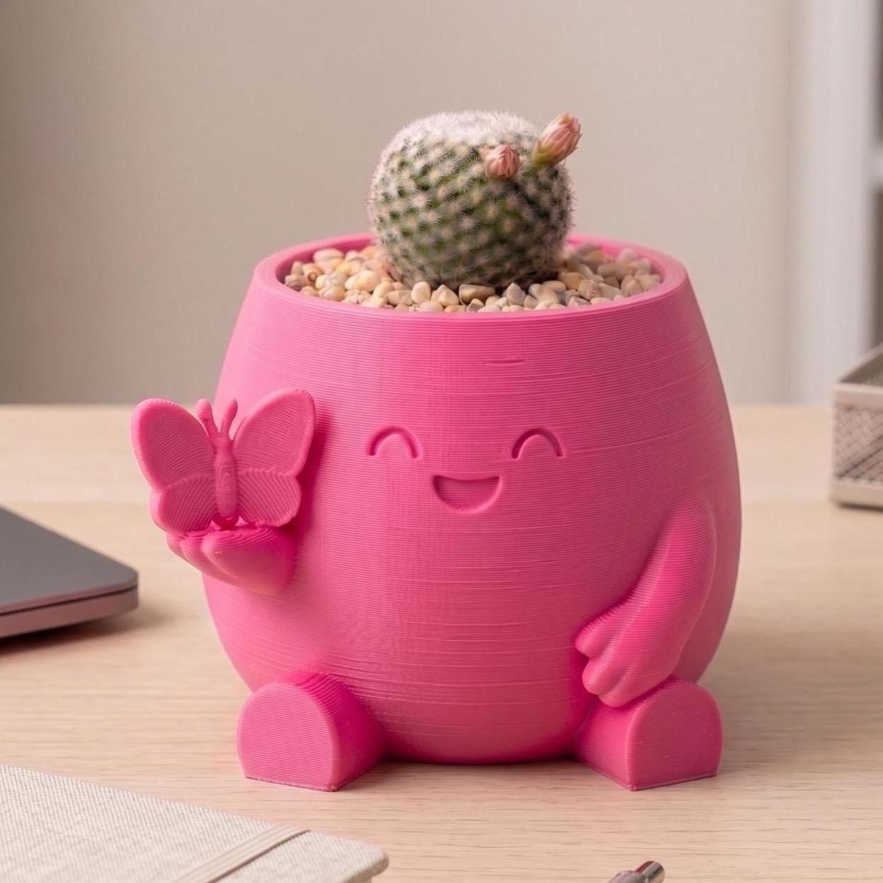 Maceta Decorativa Mariposita Girly Para Plantas, Suculentas o Cactus