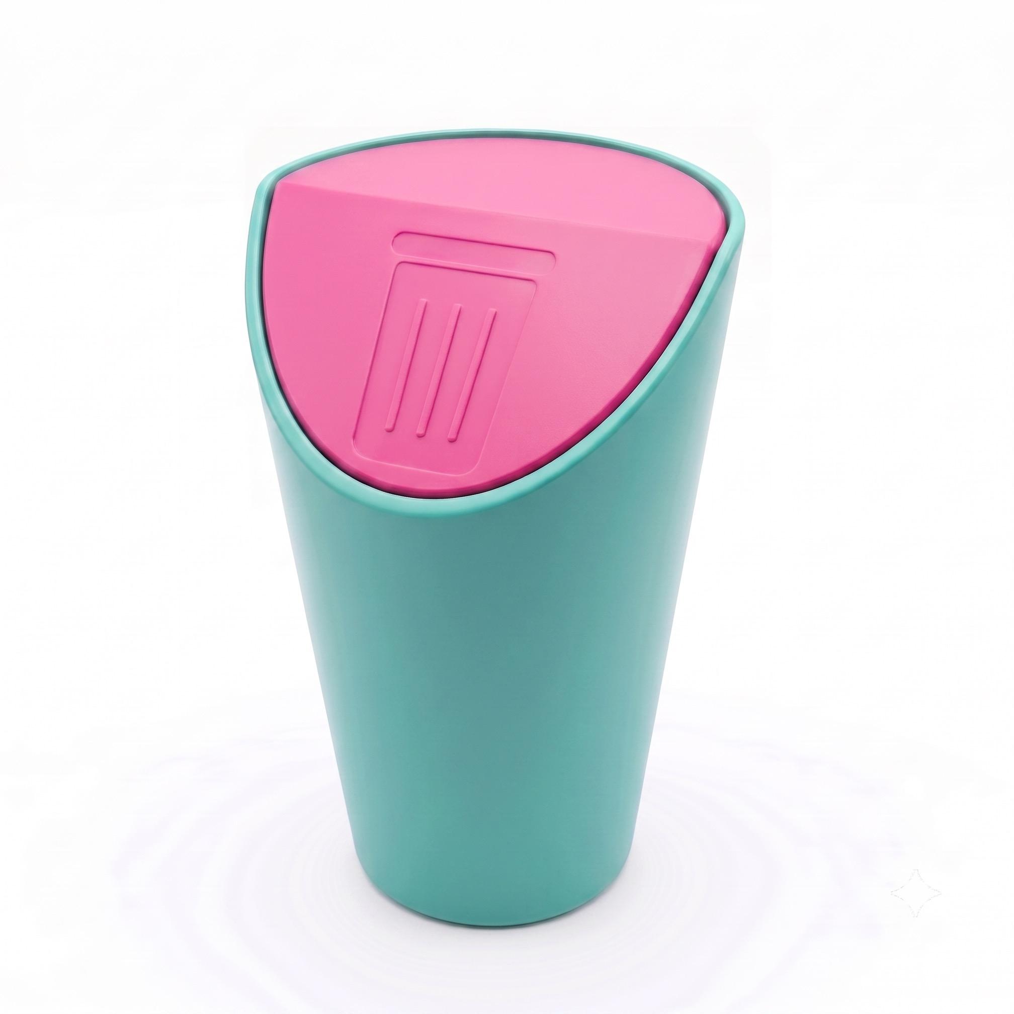 Mini Bote De Basura Portátil para Coche | Portavasos Universal Textura y Liso — Aquapink liso