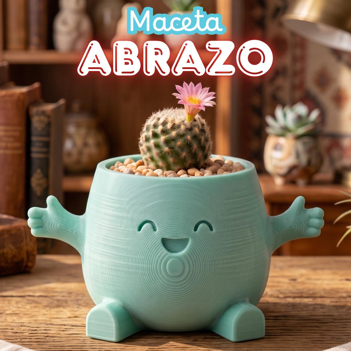 Mini Maceta Abrazo Impresa en 3D | Decoración para Escritorio y Oficina