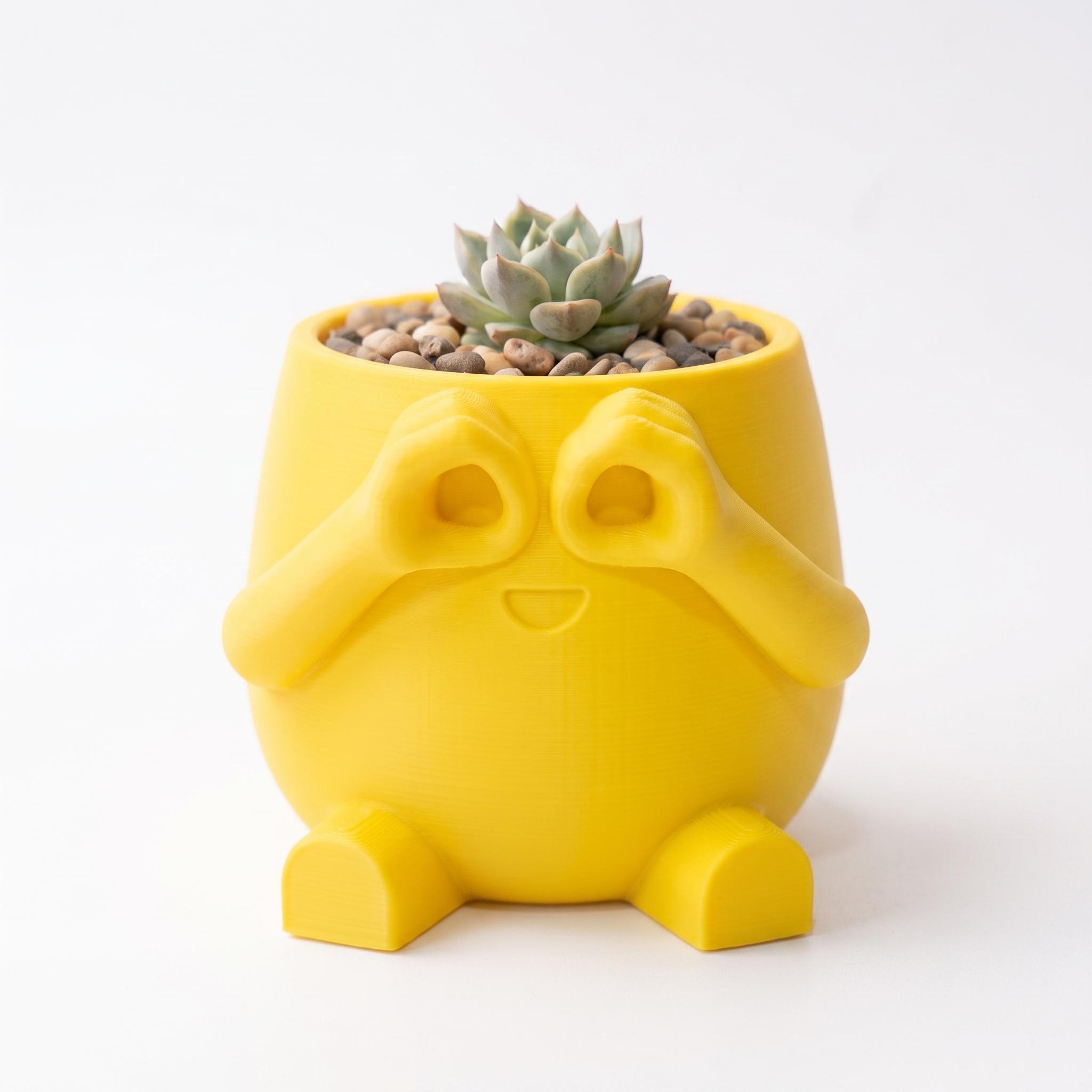 Mini Maceta Personaje Binoculares — Amarilla