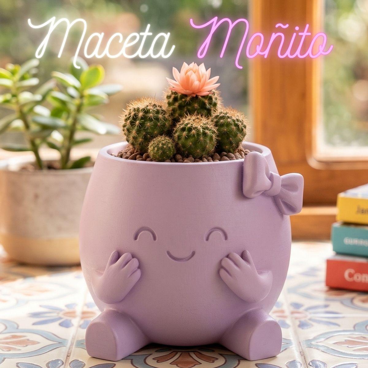 Mini Maceta Personaje Moñito Impresa en 3D