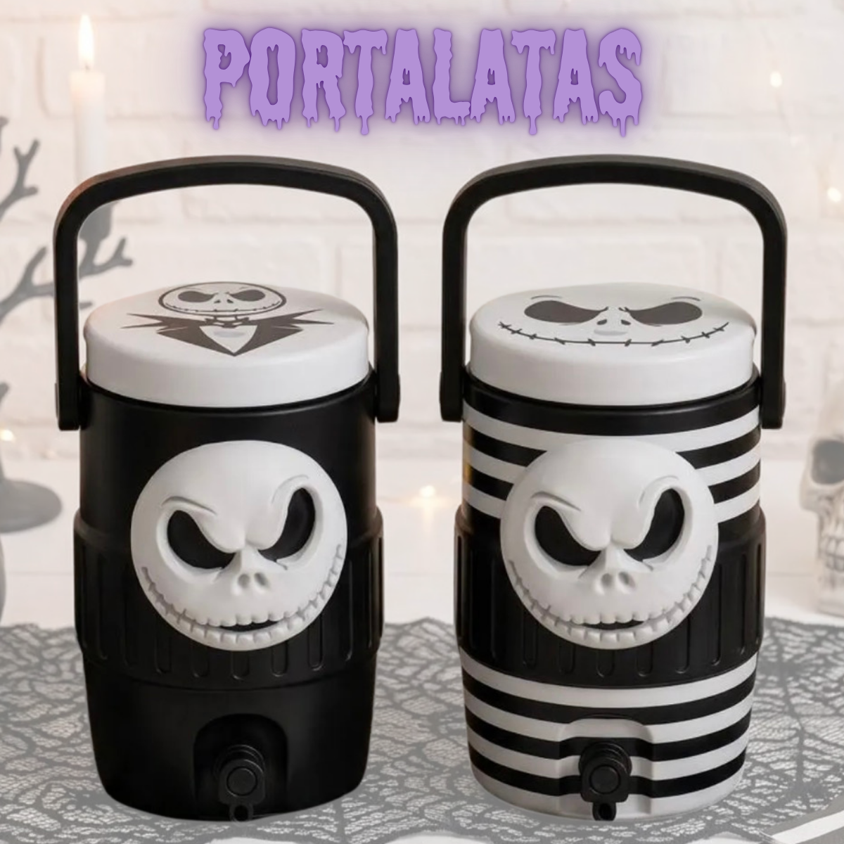 Porta Latas 355 ml Temático Calavera Jack