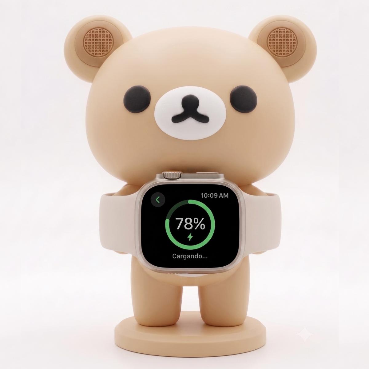 Soporte De Carga Osito Tierno Para Apple Watch | Series 1-10 SE/Ultra — Osito Beige