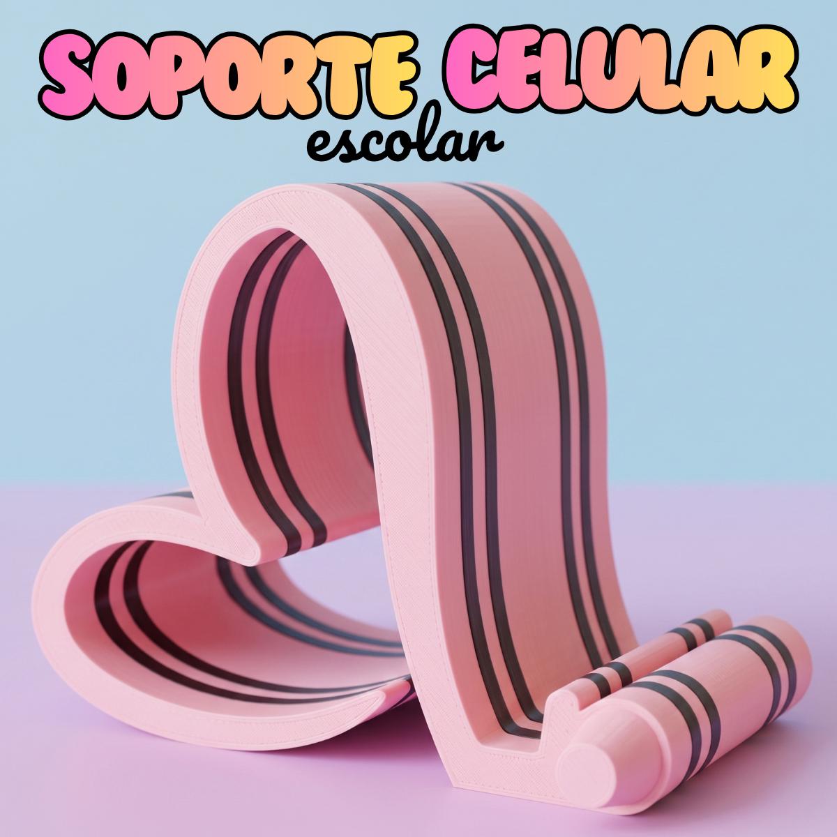 Soporte de Mesa Escolar para Celular Forma Corazón Crayón