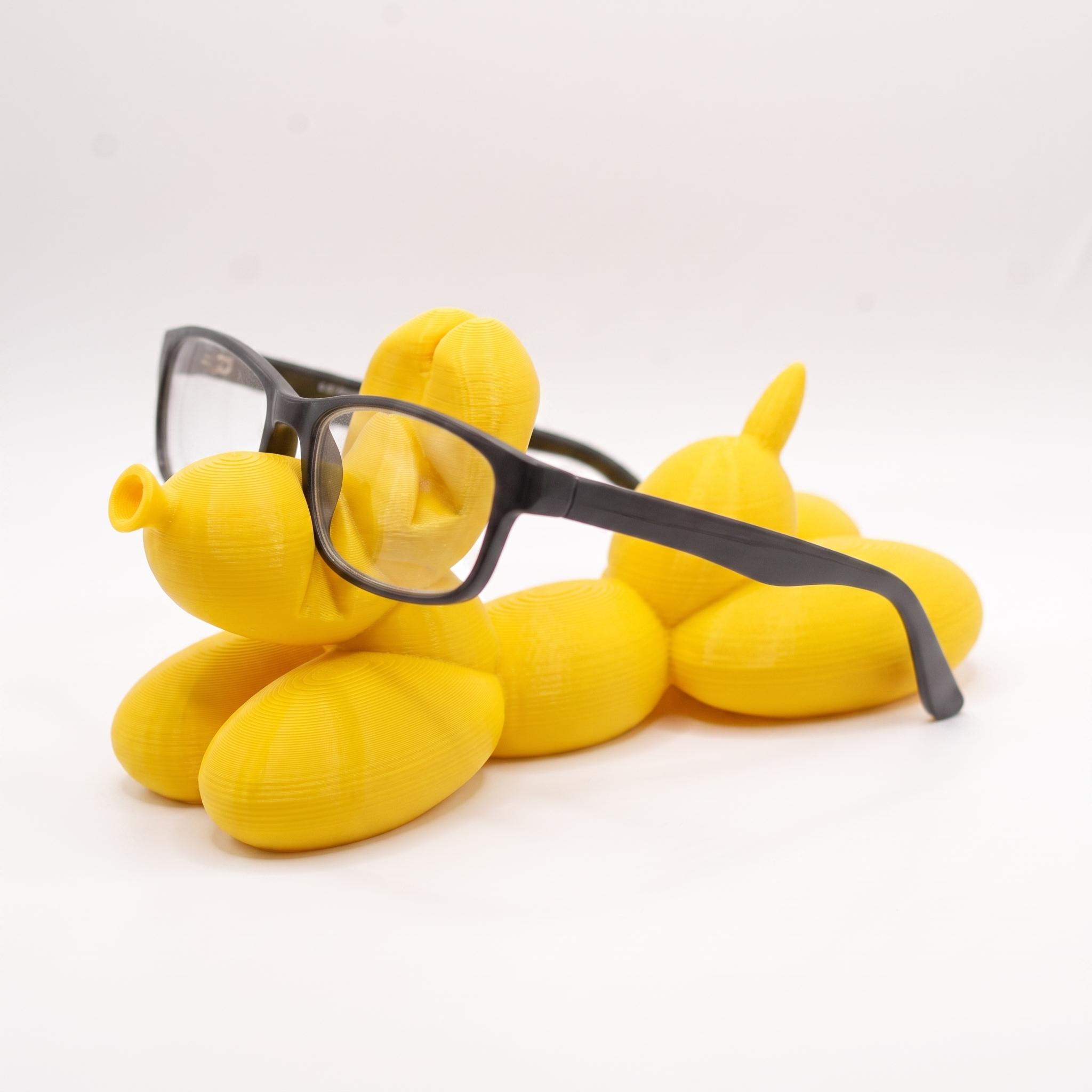 Soporte Decorativo para Lentes y Gafas con Diseño de Perrito Globo — Amarillo