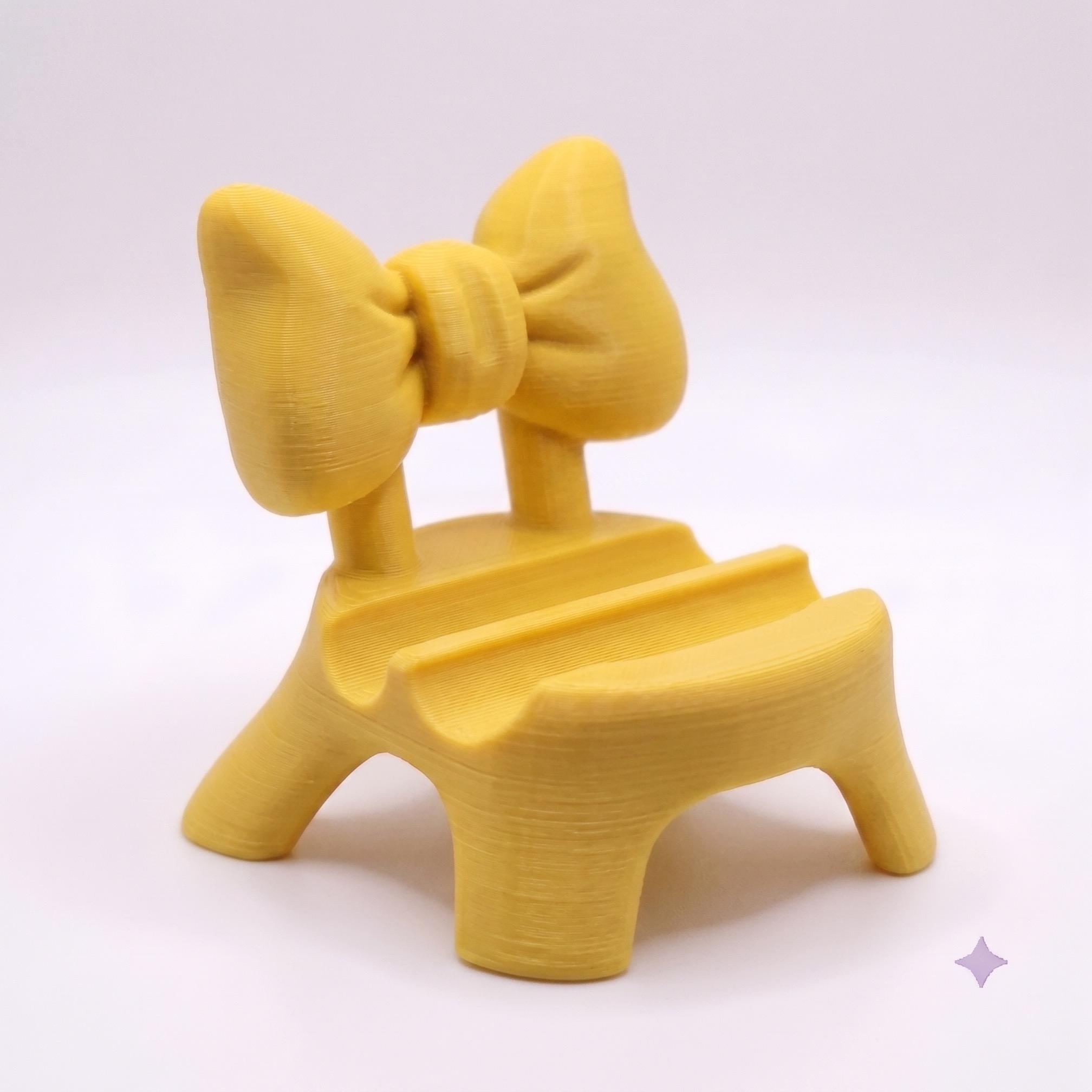 Soporte para Celular en Forma de Silla Moño | Base de Escritorio Chic — Amarillo