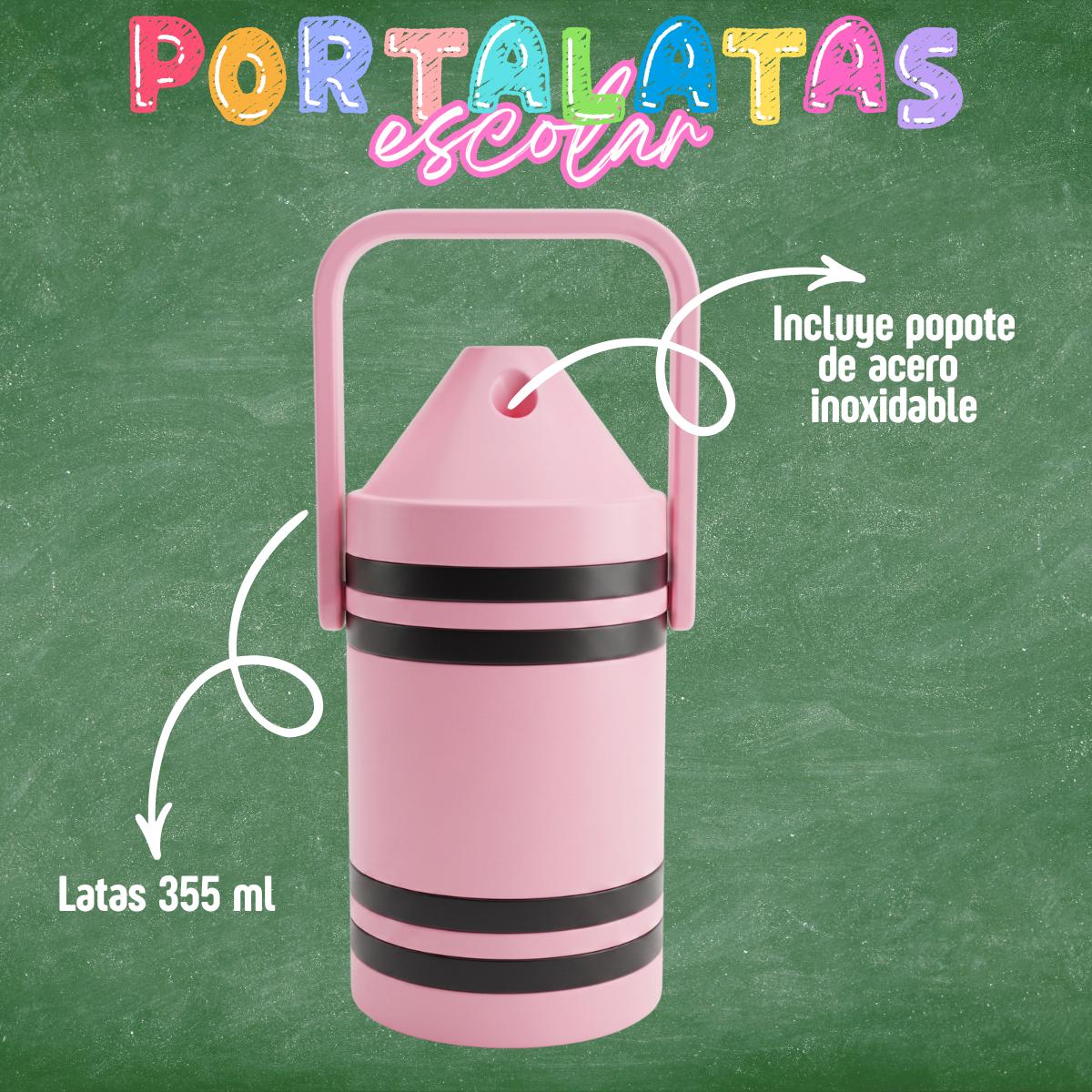 Vaso Porta Latas Térmico Crayola Gigante 355ml con Popote de Acero Inoxidable